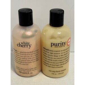 Philosophy WHITE CHERRY shampoo showergel and PURITY facial cleanser NEW bundle